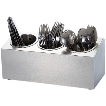 Stainless Steel Tableware Box: 3-8 Hole Capacity for Kitchen Utensils, Restaurants, Buffets, and Cafes