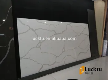 Calacatta white natural surface marble looking artificial quartz stone