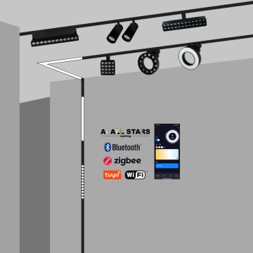 Venta caliente de focos de ferrocarril magnético: 20W 30W 40W Luces de vía LED inteligentes para estudios y en interiores