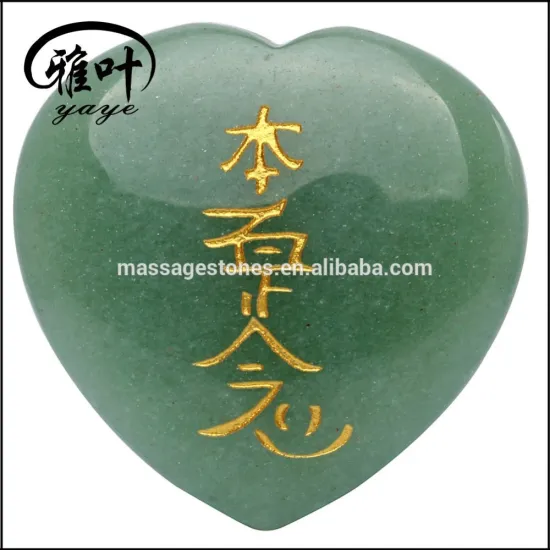 Wholesale Semi-Precious Stones engraved Reiki Healing Heart Shaped