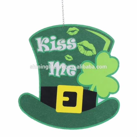 Irish hat ornament for St. Patrick's Day Kiss me decoration