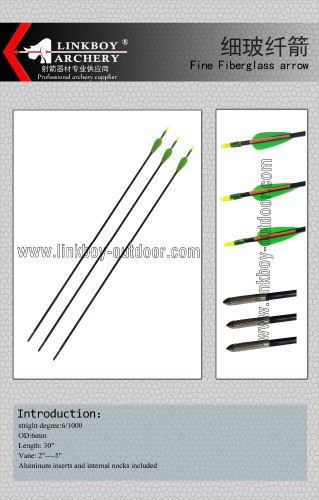 Factory wholesale Fiberglass arrow for Recurve bow archery arrow bow and arrow for hunting 3 plastic vane