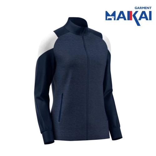 Performance Long-Sleeve Blouse with Zipper Design