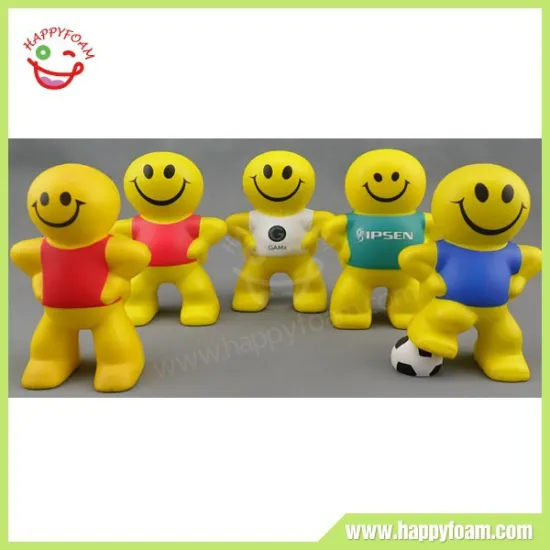 Good selling pu Smile man shape stress ball kinds of custom anti stress ball