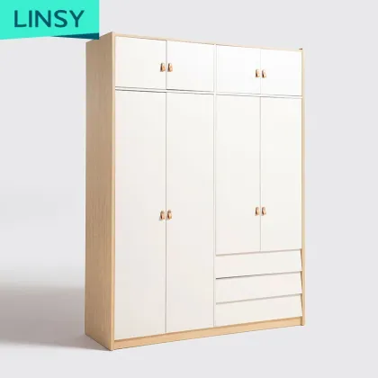 Linsy Two Doors Bedroom Set with Wardrobe Cabinet Designs - Modern Solid Wood Wardrobe FT1D