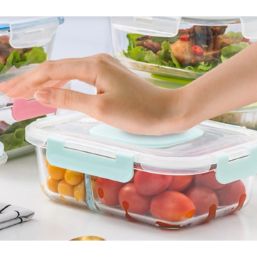 Glazen lunchbox voor koelkast versheid