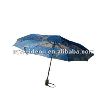 Automatic open and close 3 folding umbrella