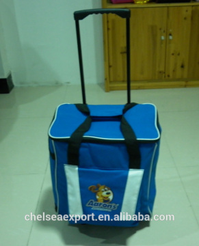 600D blue two stop trolley cooler bag