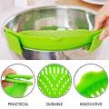 Clip on pasta strainer for pots pans