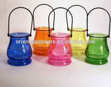 colorful special glass hurricane lamp