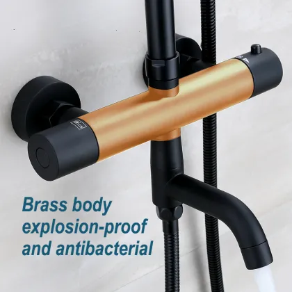 Black Bronze Thermostatic Shower Set DCF-3020B