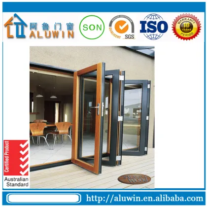 Mahogany and Teak wood Aluminum Folding Bifold Doors