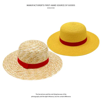 Straw Hat Anime Cosplay Accessories: Parent-Child Hats, Sunscreen Caps for Babies and Adults
