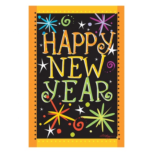 Outside Happy New Year Garden Flag