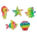 Cute  Colorfu l Resin Starfish Shell Seahorse Ocean Animals Flatback Cabochon For DIY Craft Ornament Decor