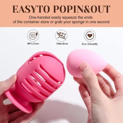 Makeup Sponge Holder and Makeup Sponges