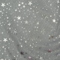 Tessuto in tulle di poliestere 100% stampato con lamina d'argento