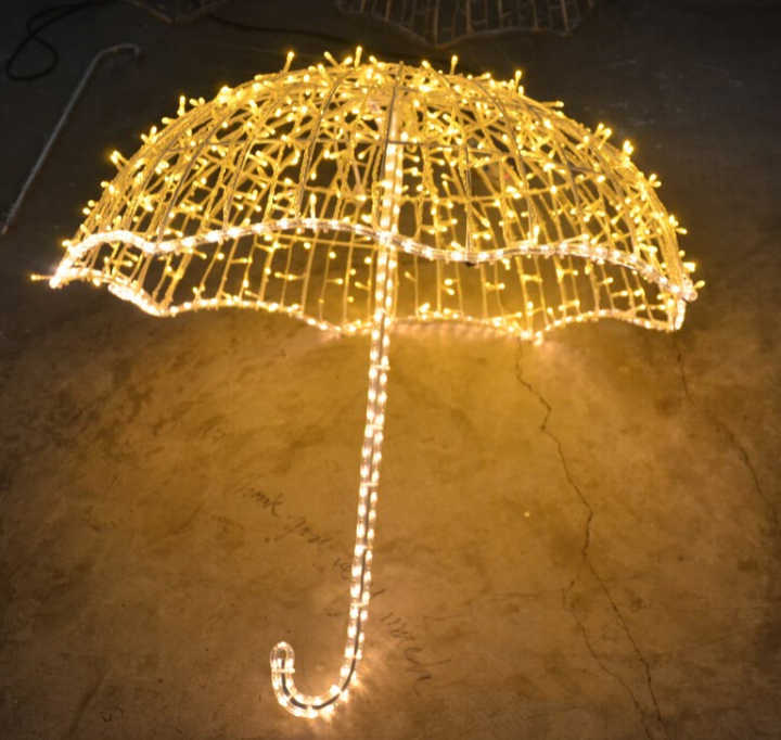 Outdoor Festival Decoration 3d Umbrella Motif Lighting