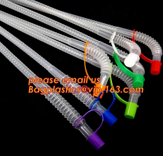 disposable long drinking bend straw, plastic straw with cap, disposable bpa free plastic straws with cover
