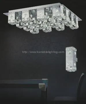 Hot chrome crystal LED ceiling light for dining room