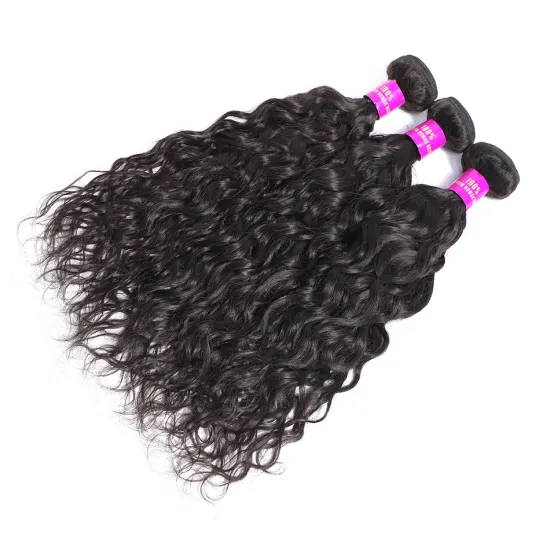 Brazilian Water Wave Human Hair Bundles Wholesale Virgin Remy Cuticle Aligned Raw Virgin Hair