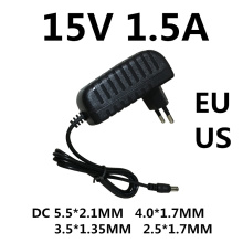 Switching power supply DC 15V 1.5A AC 100-240V Converter Adapter 15V 1500MA Charger Power Supply EU US Plug Black DC 5.5*2.5MM