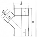 Din Drainage Upvc Mengurangi Y-tee Warna Abu-abu