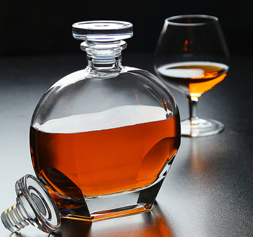 Crystal glass whisky bottle