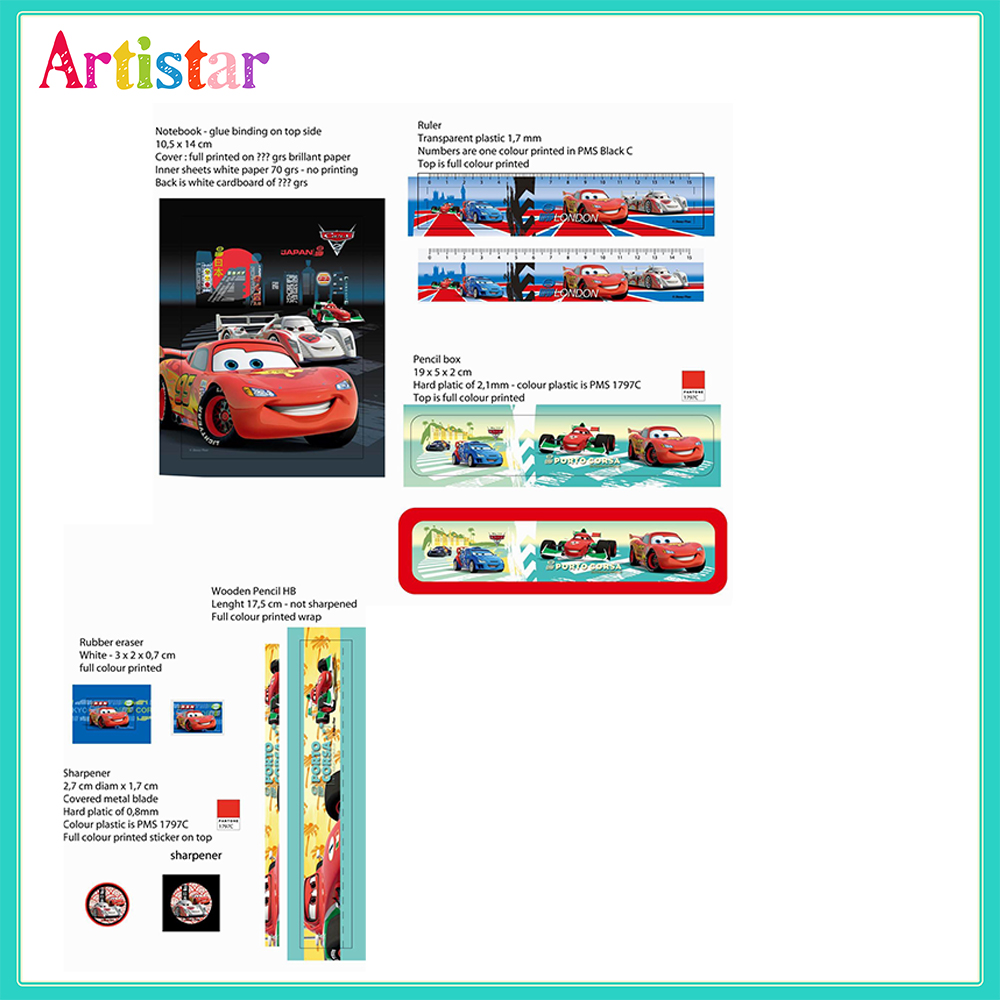 Disney Cars 6 Piece Blister Card Set