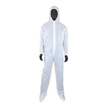full plastic white disposable coveralls overalls chemical protective surgical suit disposable antistatic fabric