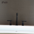 3 Hole Black Bathroom Sink Brass Faucet