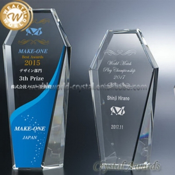 Best quality hot sale shake hands crystal business trophy