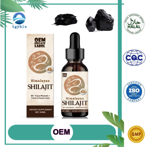 OEM Pure Himalayan Shilajit Resin Liquid Drops Oil Shilajit Resin with 85 Trace Minerals & Fulvic Acid Shilajit Drops