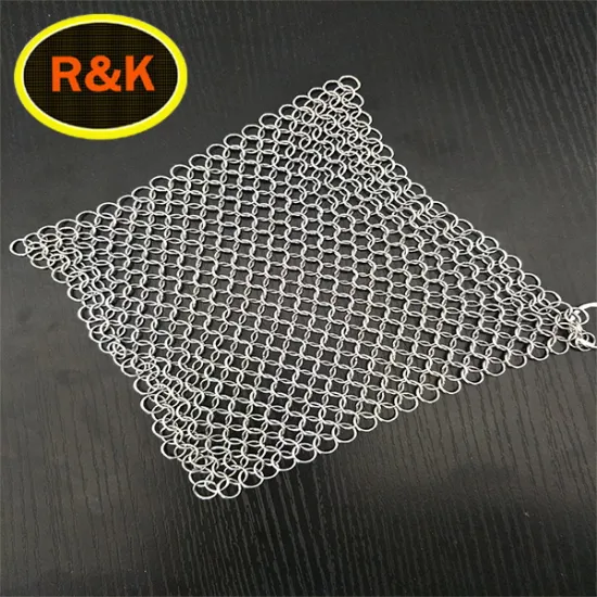 Stainless steel chainmail cleaning Scrubber