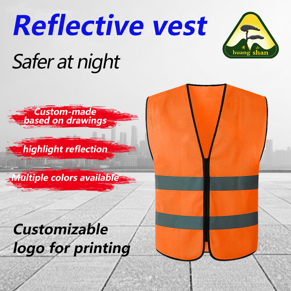 Colete de segurança de malha com 2 zíperes laranja