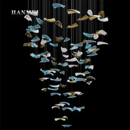 Modern Simple Creative Restaurant Glass Chandelier