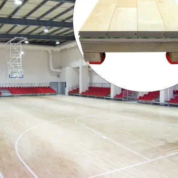 Double-layer keel structure Sports wooden floor for Basketball court