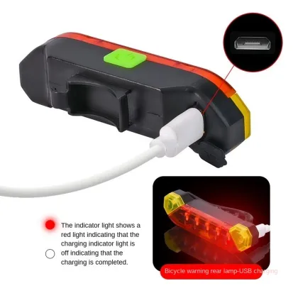 USB Portable Rechargeable Bicycle Tail Light for Night Riding Safety