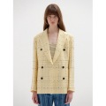 Trendy kledingkantoor gele plaid blazer voor vrouwen