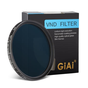 GiAi OEM/ODM ND8-2000 Nano Coating Variable ND Filter for 52mm to 82mm Lenses