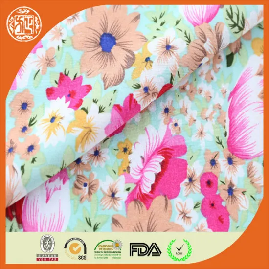 Popular girl summer dress voil print fabric