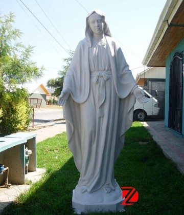 White marble virgin mary statue