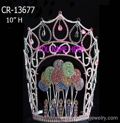 Rhinestone Valentine's Balloon Pageant Crowns