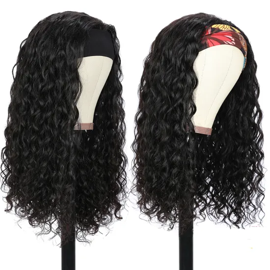 Headband wig human hair water wave headband with wig human hair whole sale headband wigs
