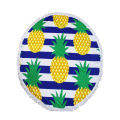 huge white logo round beach towels pineapple print