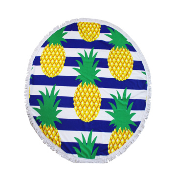 huge white logo round beach towels pineapple print