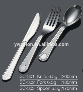 20cm stainless steel coated knife fork spoon disposable plastic cutlery tableware