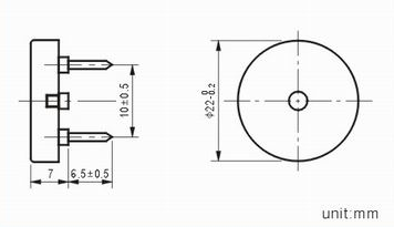 2210mm piezo buzzer