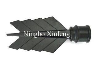 Black Leaf Metal Curtain Finials for Curtain Rods , Curtain