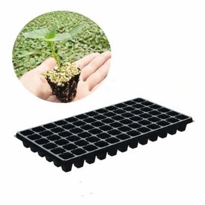 Black Plastic Nursery Trays and Pots for Seed Planting